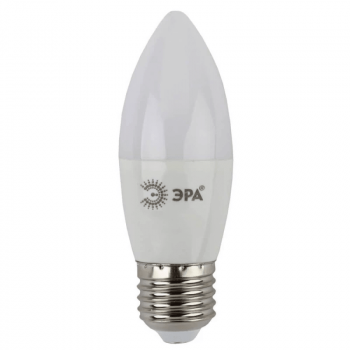 Лампа светодиодная B35-8w-827-E27 2700К, теплый белый ЭРА ECO (свеча)