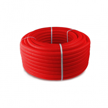 Труба гофрированная полиэтилен, цвет красный, D 25 мм, (внутренний 21 мм), RTP