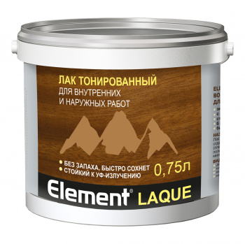 Лак акриловый тонированный Element LAQUE орех 2,4л (2,5кг)