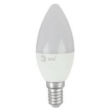 Лампа светодиодная B35-8w E14 2700К, теплый белый ЭРА ECO (свеча)
