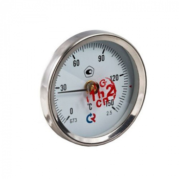 Термометр накладной с пружиной, D 63 мм, 0-150 °С, БТ-30-150
