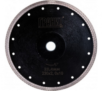 Алмазный диск по керамике CPSP 230х2,0х10мм (д/плиткореза, посадка 25,4мм)// ГРАНИТ