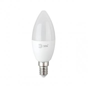 Лампа светодиодная В35-6W E14 6500К, холодный белый Эра ЭКО  (свеча)