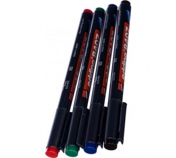 Набор маркеров для маркировки кабелей EDDING E-8407#4S 0.3мм черный, красный, зеленый, синий