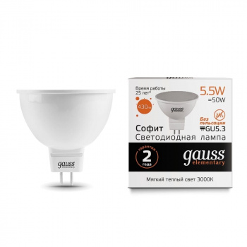 Лампа Gauss LED Elementary MR16 11W 850lm 3000K GU10