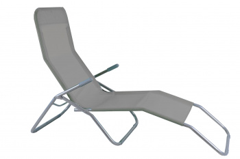 Кресло -шезлонг Капри серый серый, без м/э "Garden story" д.н. 120 кг.
