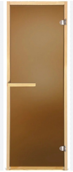 Дверь из стекла (бронза матовая) "Банные штучки", 1900х680 мм, 6мм, короб из лиственных пород