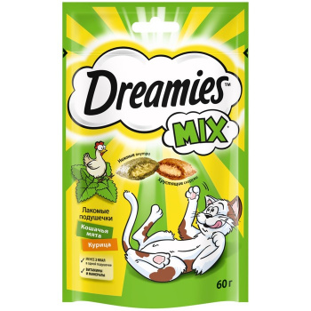 Лакомство Dreamies для кошек курица и кошачья мята 60 г 