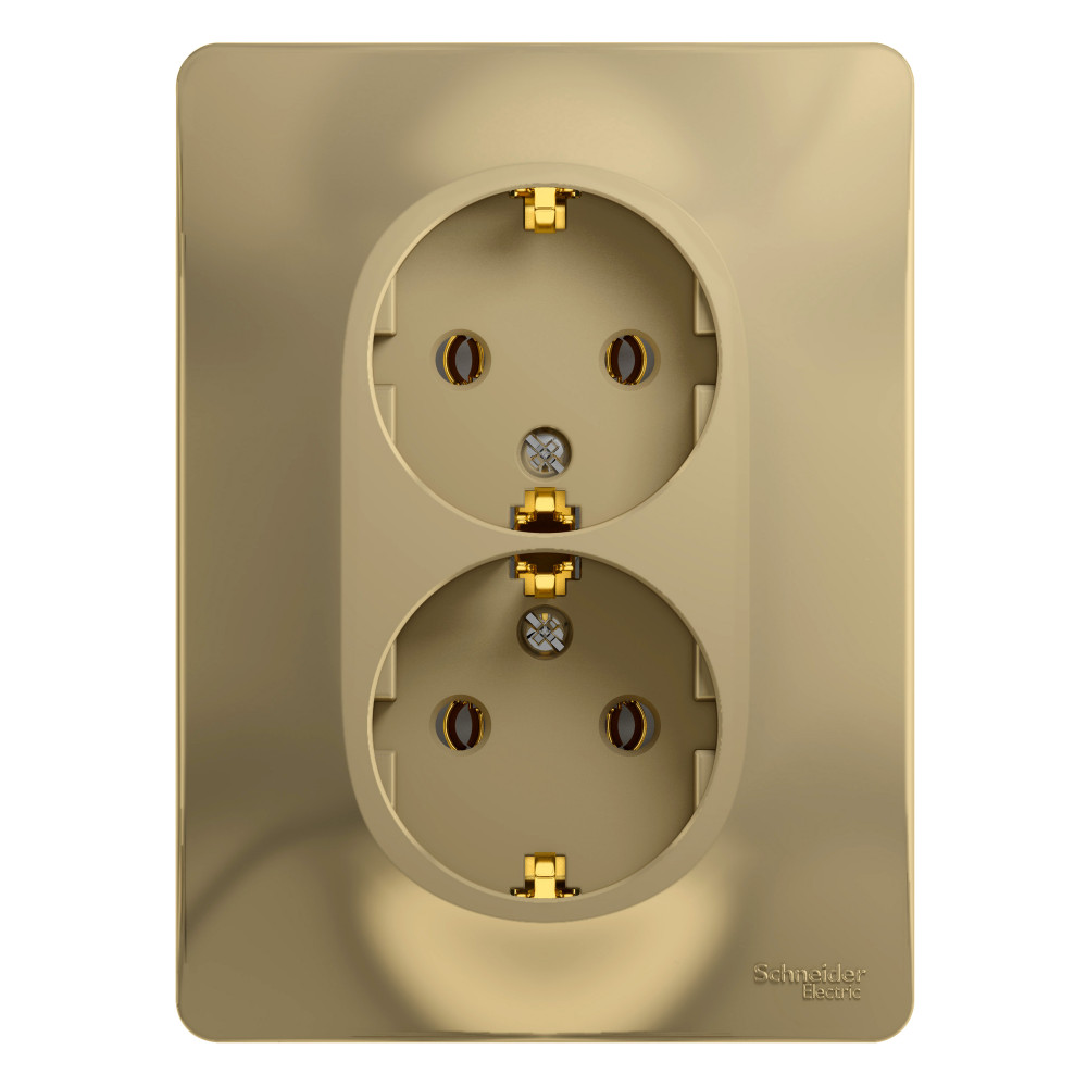 GSL000424 GLOSSA титан в сборе Розетка СП 2м с заземлением 16А