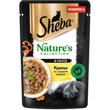 Влажный корм Sheba для кошек пауч курица/паприка 75 г 