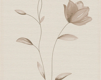 Обои бумажные Орхидея, фон бежевый кирпич 0,53x10,05 