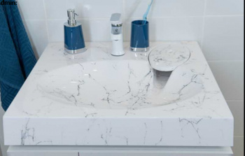 Раковина на стиральную машину Мейсон 600х600 Белый мрамор, без сифона