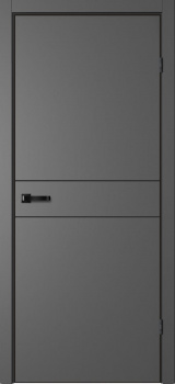 Полотно дверное ПВХ 600 "N03" эмалит графит  (черная алюм.кромка с 4-х сторон, магнитная защелка)
