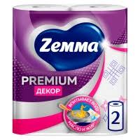 Полотенца бумажные ZEMMA Premium Декор 2-сл 2 рул