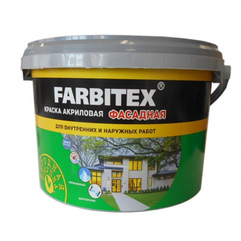 Краска "FARBITEX" акриловая фасадная, 6кг