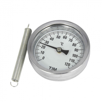 Термометр накладной с пружиной, D 63 мм, 0-120°C, MP-У