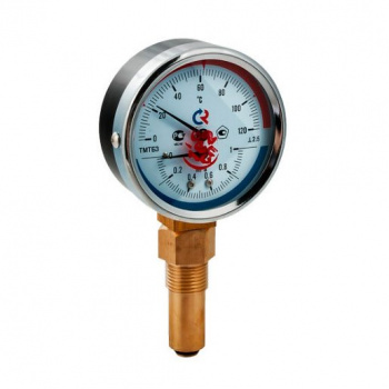 Термоманометр с нижним подключением, D 80 мм, 1/2", 6 бар 0-150°C, ТМТБ-31Т
