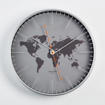 Часы настенные  "Материки", d=30.5 см. цвет:серый