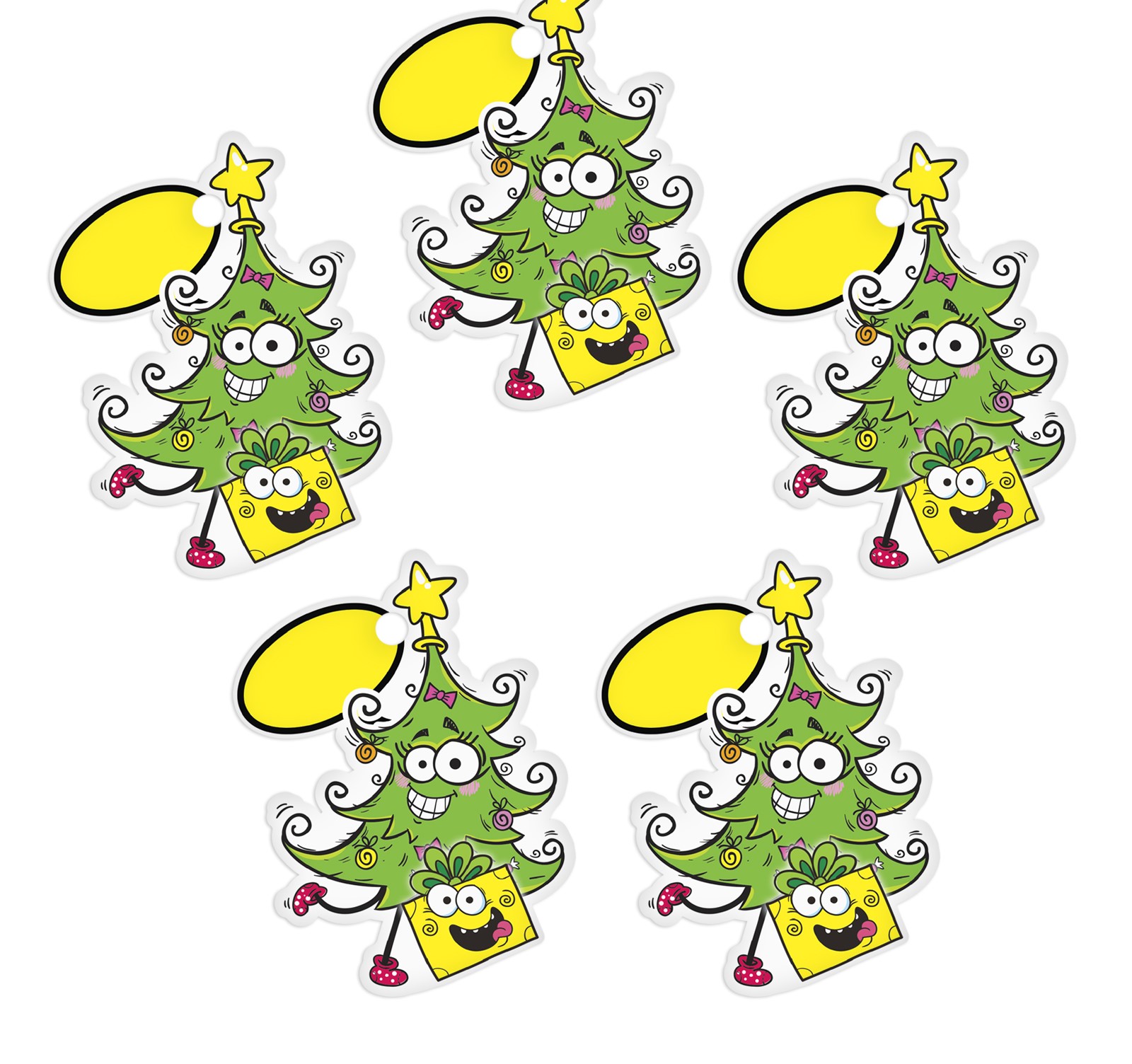 Шильдик декоративный Новогодняя ёлочка 7,6 х 10 см1385520