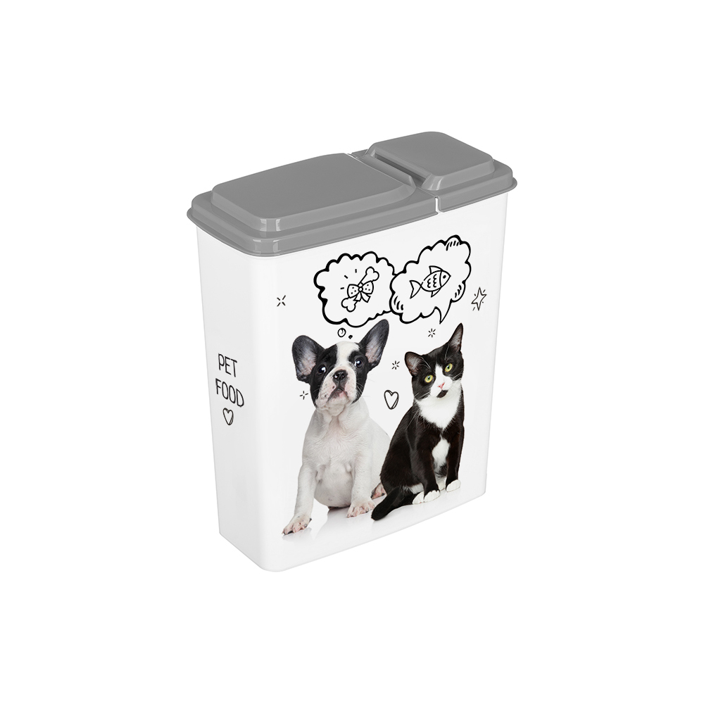 434211411 Контейнер для корма с декором Lucky Pet 2,3Л Серый