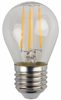 Лампа светодиодная F-LED  ЭРА F-LED P45-7w-840-E27, нейтральный белый (филамент, шар)