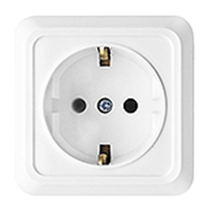 322210 Прогресс FIT белый Розетка ОУ 1м с заземлением 16А-250В IP20