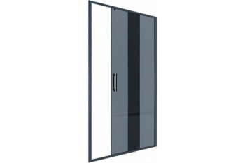 Дверь душевая в нишу 1100*2000, раздвижная, стекло 6 мм тонированное, профиль черный