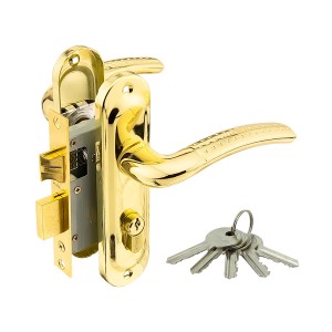 Замок врезной 50/LA02-ЦМ70 межосевое 50 мм ключ/ключ PB (золото) MARLOK