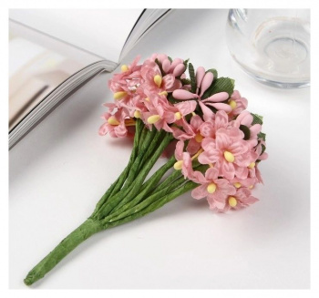 Цветы для декорирования "Розовые сны" 1 букет=12 цветов 16х9 см 