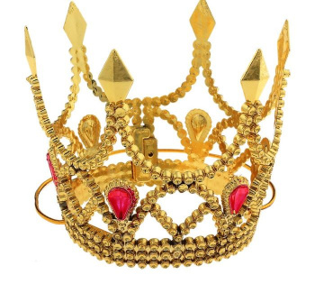 Корона принцессы на веревочке золото