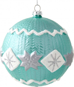 Новогоднее подвесное украшение Шар со снежинкой из пластика полистирол  10х10х10см 