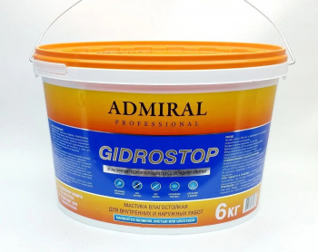 Мастика акрил. гидроизоляция GIDROSTOP АДМИРАЛ, 6 кг  
