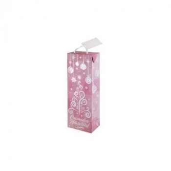 Пакет бумажный Розовая елка для сувенирной продукции, плотность180 г/м2 / 12,5х34,5х8,3см