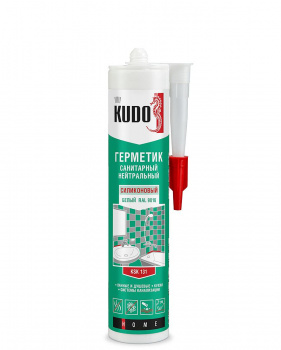 Герметик KUDO 280мл силиконовый нейтральный санитарный белый