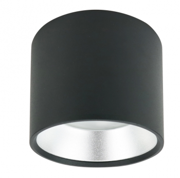 Светильник OL8 GX53 BK/SL ЭРА накладной под лампу Gx53, цвет черный-серебро
