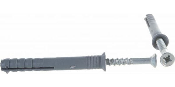 4-0012510 Дюбель-гвоздь 6х60 потай манжета полипропилен  (40шт) - коробка с ок СФ