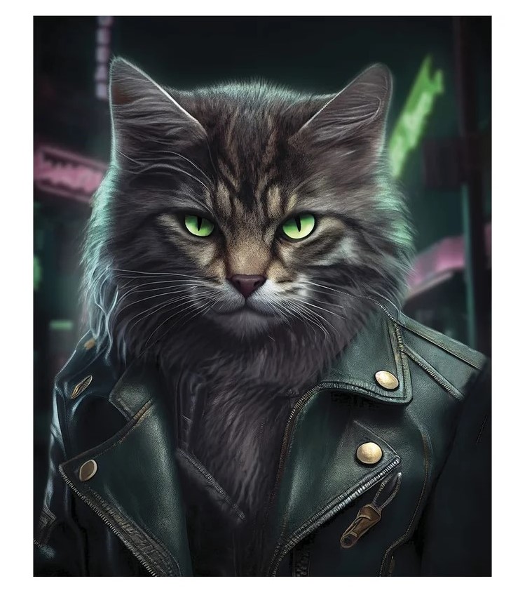 kt45-14243 Картина Брутальный кот 2 40х50 см.