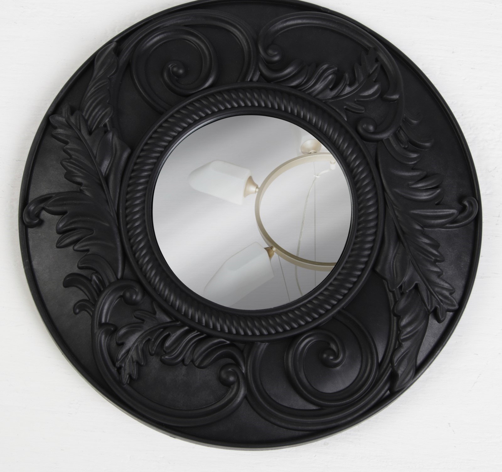 4437673 Зеркало наст пласт круг ВОСХИЩЕНИЕ d10,5 24.5см б увел чёрн