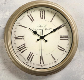 Часы настенные "Классика" плавный ход , d=31 cм. цвет:серый перламутр