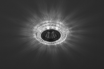 Светильник DK LD3 SL/WH  ЭРА декор c белой светодиодной подсветкой, прозрач