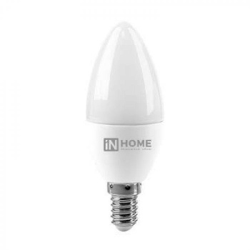 Лампа светодиодная 11Вт 230В Е14 3000К, теплый белый 1050Лм IN HOME (свеча)