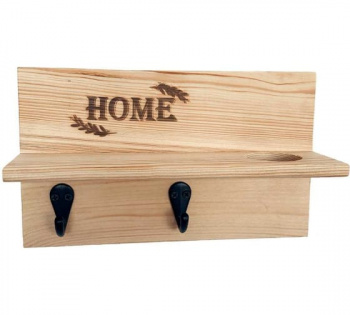 Ключница деревянная с полкой "Home" 25х15х8 см