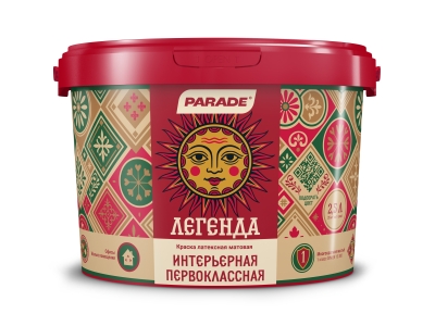 Краска латексная интерьерная PARADE Легенда матовая База А 2,5л