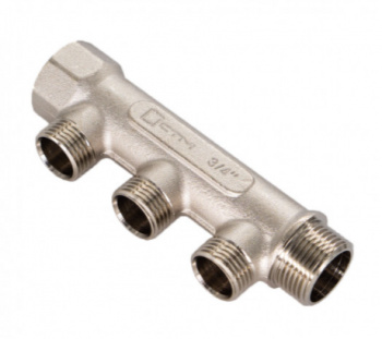 Коллектор 3 выхода, 3/4"х1/2", наружная резьба