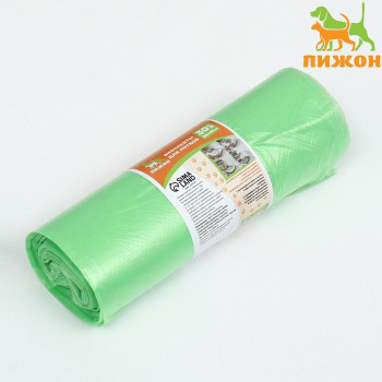 Пакеты для кошачьих лотков "Пижон" 45х65 см, 12 мкм, 30 шт, зелёные