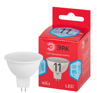 Лампа светодиодная ЭРА RED LINE LED MR16-11W-840-GU5.3 R 11Вт софит нейтральный белый свет GU5.3