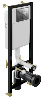 Инсталляция для подвесного унитаза Cersanit BLACK 35 с клавишей хром LEON