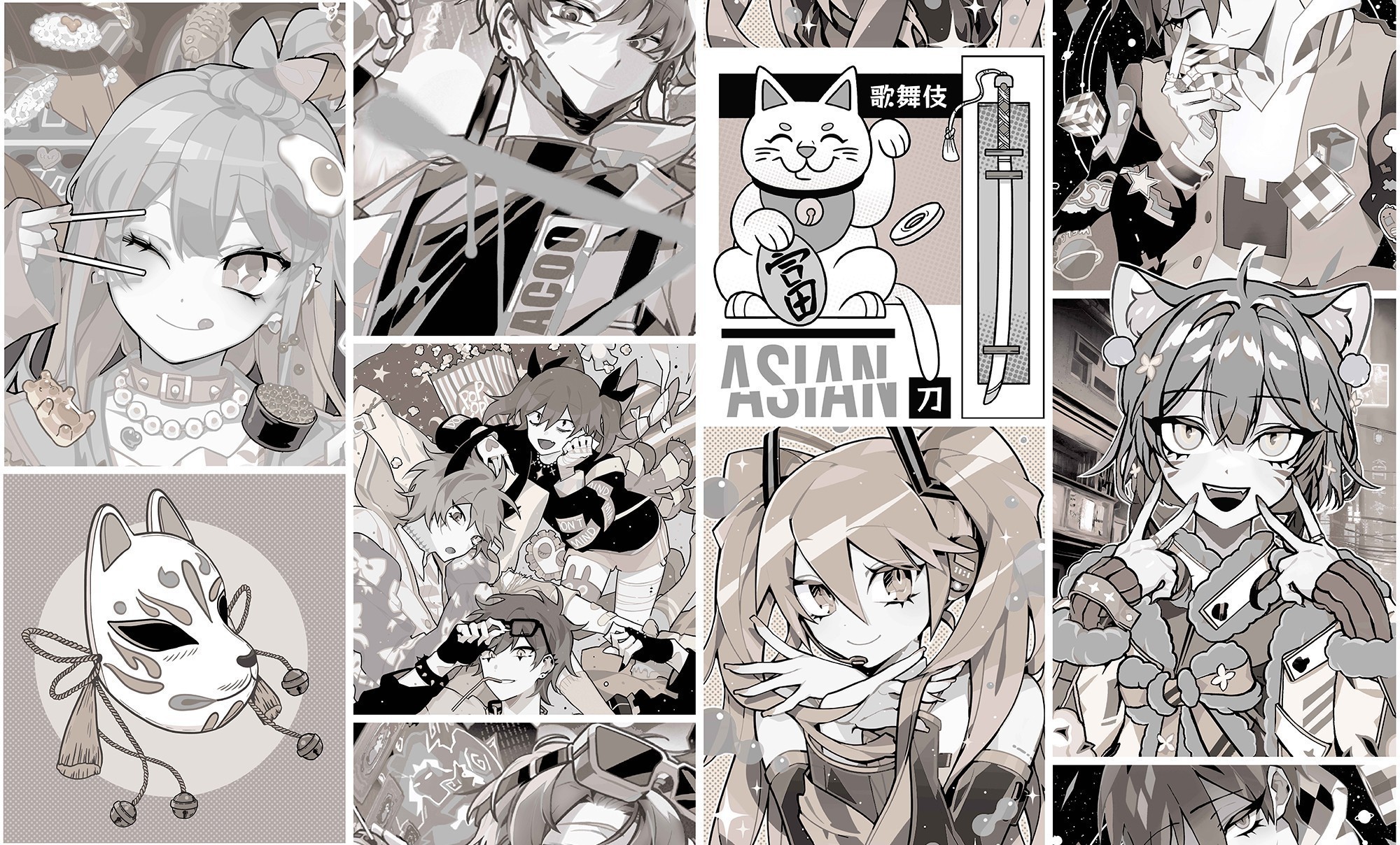 88191-15 Обои флизелиновые Anime, мотив серый-бежевый 1,06х10м