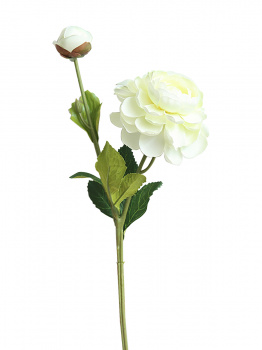 Цветок искусс. Белый Пион из ткани (искусственный шелк, полиэтилен 36х9х9см 