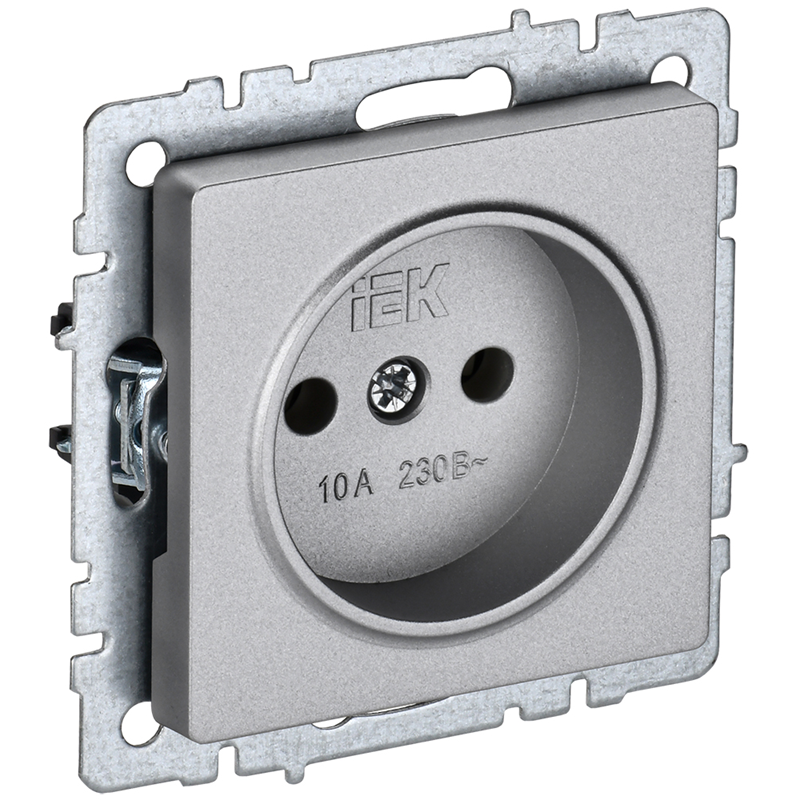 BR-R10-10-K47 Brite алюминий Розетка СП 1м 10А IEK